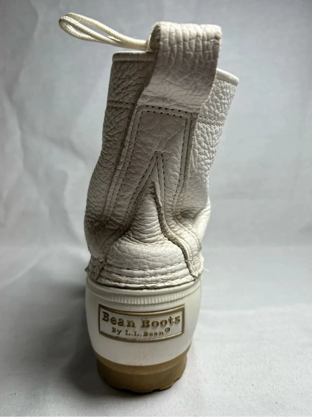 L.L. Bean Women's Off-White Lace-Up Duck Boots with Tan Sole women’s 9.5 men’s 8